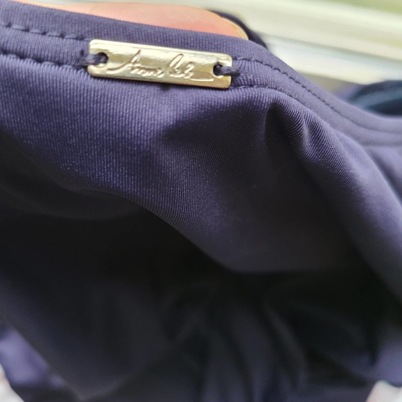 Anne Cole Ruched Sweetheart Neckline Navy One Piece Swimsuit - Picture 7 of 13